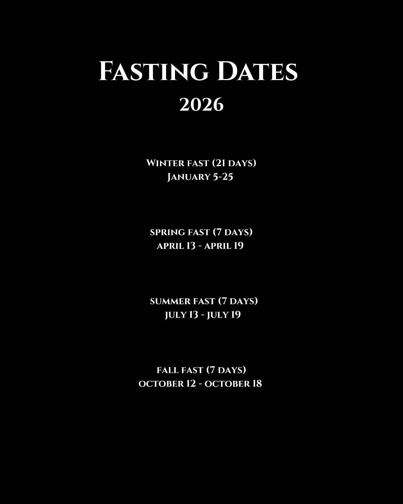 Summer Fast — 7 Days flyer