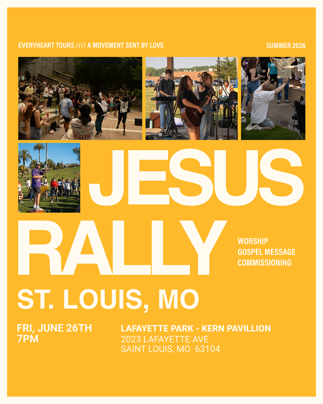 Jesus Rally STL — EveryHeart Tours flyer