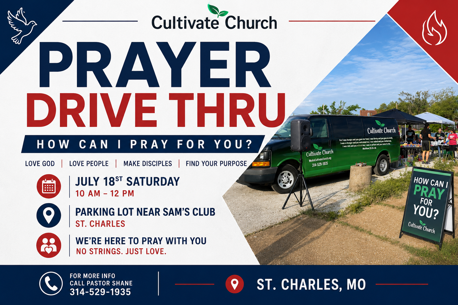 Prayer Drive Thru Street Ministry flyer