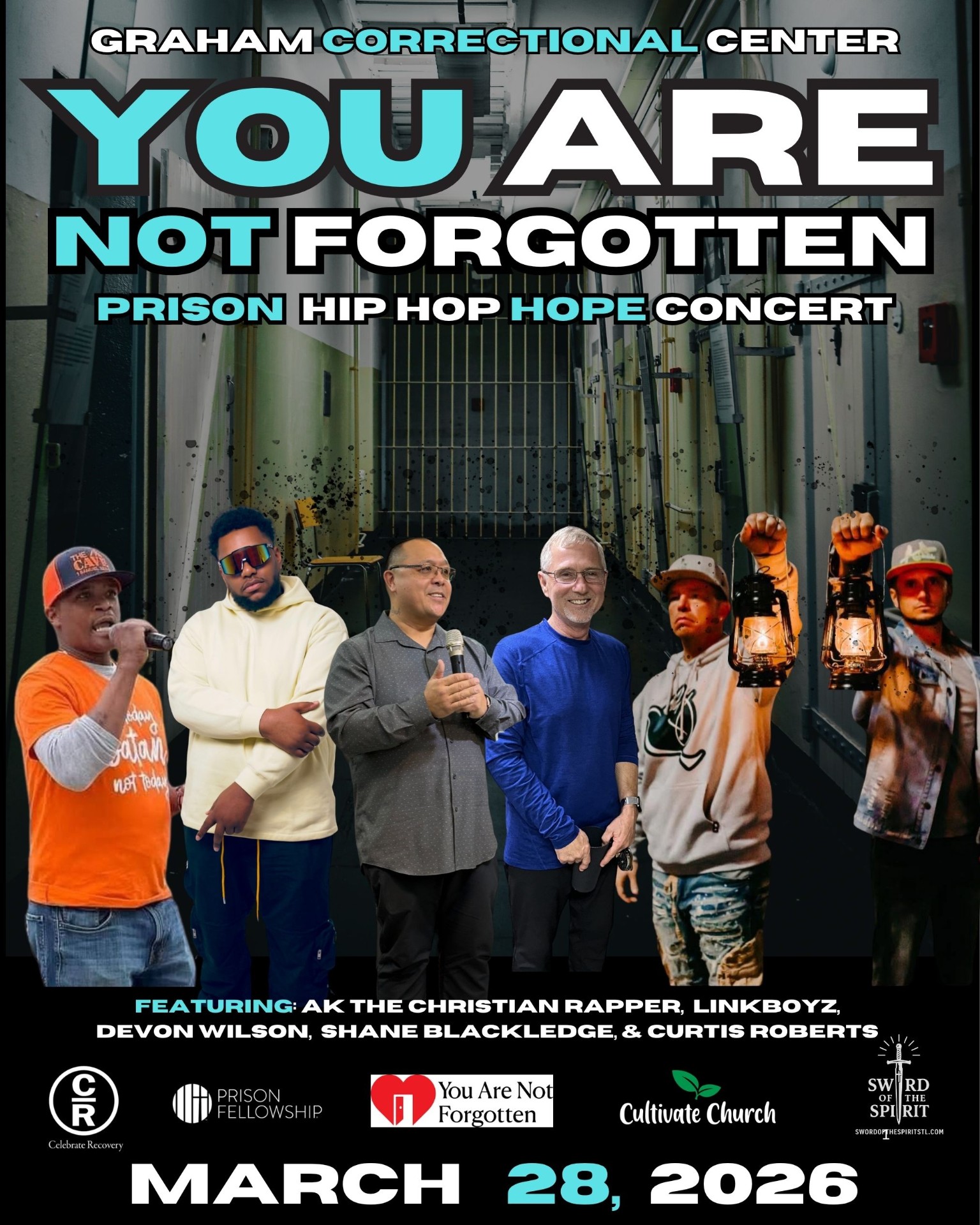 You Are Not Forgotten — Prison Hip Hop Hope Concert flyer